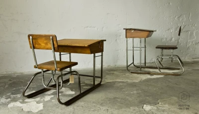 Stare biurko szkolne Szwecja lata 50.