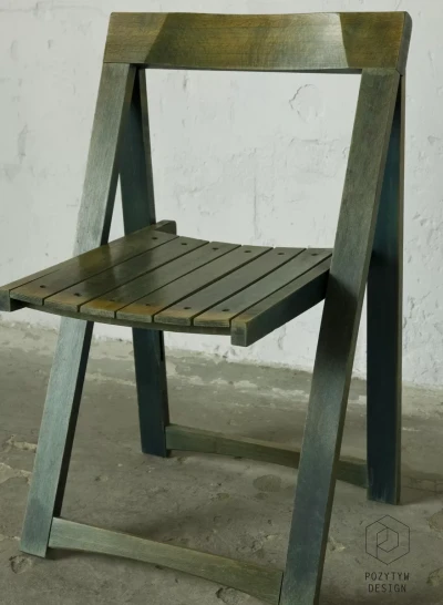 Składane drewniane krzesło Aldo Jacober lata 60