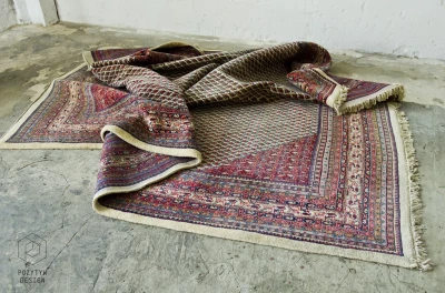 Duży orientalny dywan - wełniany - vintage - perski