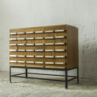 SZAFKA KATALOGOWA - VINTAGE - KOMODA PRL