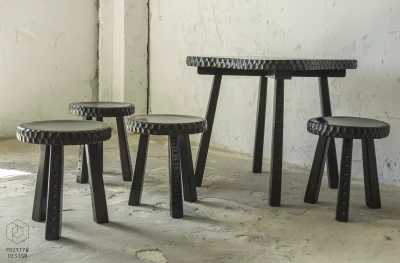 ZESTAW MEBLI W STYLU ZAKOPIAŃSKIM - CEPELIA - LATA 70 / 80